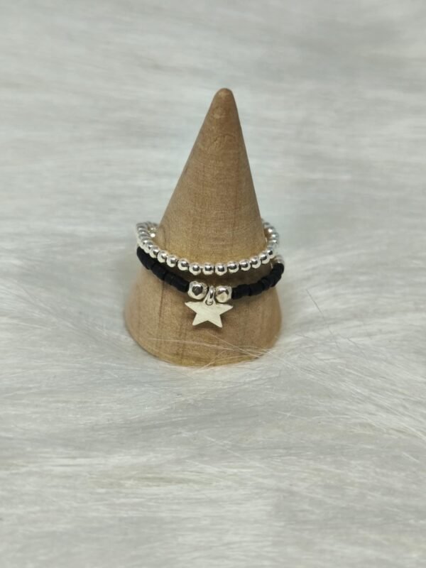 bague double noire Bague Star